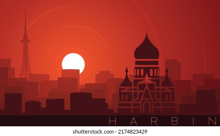 Harbin Low Sun Skyline Scene