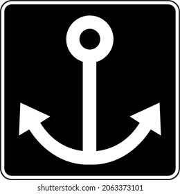 Harbor, anchor sign vektor witht black color