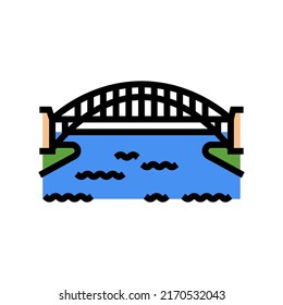 harbor bridge color icon vector. harbor bridge sign. isolated symbol illustration