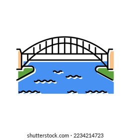 harbor bridge color icon vector. harbor bridge sign. isolated symbol illustration