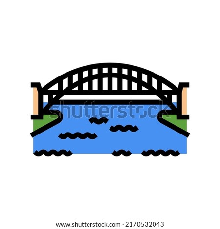 harbor bridge color icon vector. harbor bridge sign. isolated symbol illustration