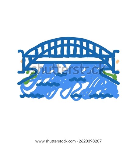 harbor bridge doodle icon sketch vector. harbor bridge sign. isolated symbol illustration