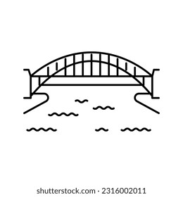 harbor bridge line icon vector. harbor bridge sign. isolated contour symbol black illustration