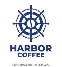 design de logotipo minimalista plano de café do porto