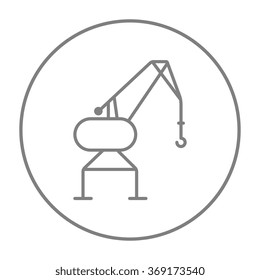 Icono de la línea de la grúa de puerto.