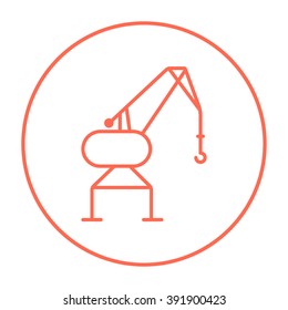 Icono de la línea de la grúa de puerto.