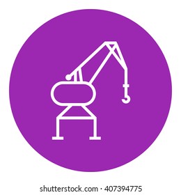 Harbor crane line icon.