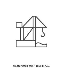 Harbor crane line outline icon