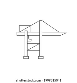 Harbor crane line outline icon