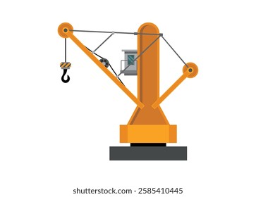 Harbor crane. Simple flat illustration.