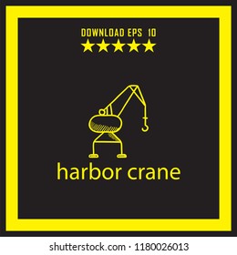 harbor crane sketch vector icon