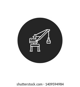 Harbor crane vector icon in modern design style for web site and mobile app