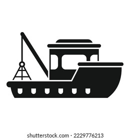 Harbor fish boat icon simple vector. Fishing ship. Marine vessel