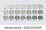 Harbor Gray Color Palette, Harbor Gray Color Guide Palette with Color Names. Catalog Samples of Harbor Gray colors with RGB HEX codes. cladding sheet ash colors, Fashion Trend Silver Color Palette
