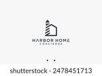harbor house logo design vector silhouette illustration