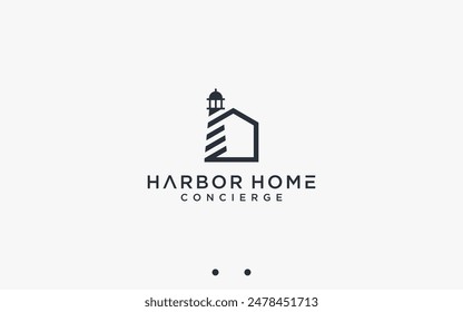 harbor house logo design vector silhouette illustration