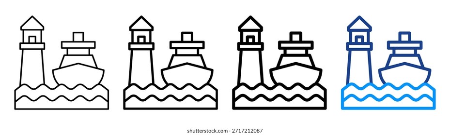 Conjunto de Colección de contorno diferente Harbor Icon