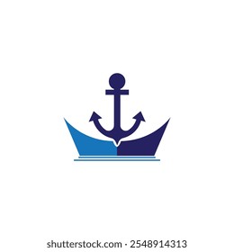 harbor logo ship illustration design abstract vector