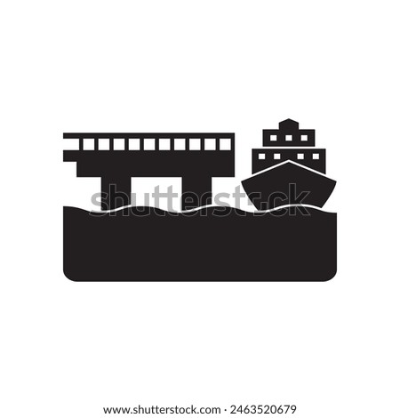 Harbor pier logo icon,design vector illustration template