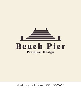 harbor pier retro style icon vector logo design ilustration for company 