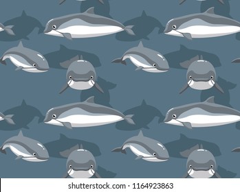 Harbor Porpoise Cartoon Background Seamless Wallpaper