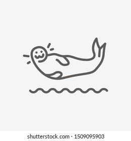 Harbor seal icon line symbol. Isolated vector illustration of  icon sign concept for your web site mobile app logo UI design.