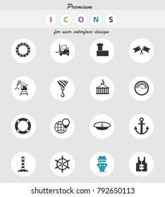 harbor vector icons for web and user interface design