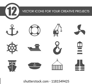 harbor vector icons for your creative ideas