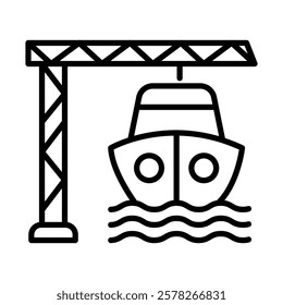 Harbor Vector Line Icon Design