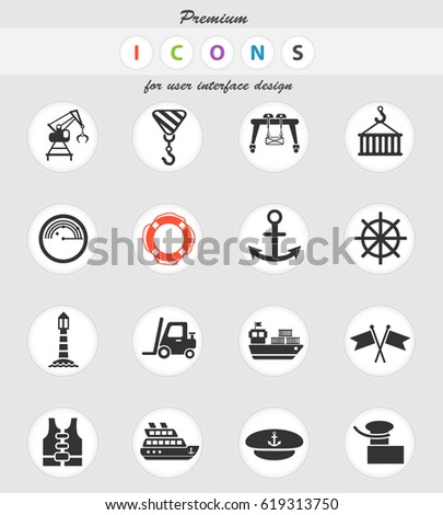 harbor web icons for user interface design