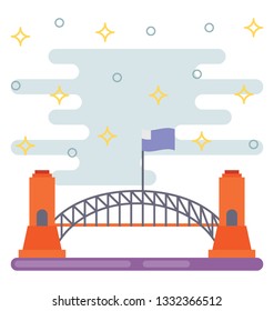 Harbour bridge flat icon 