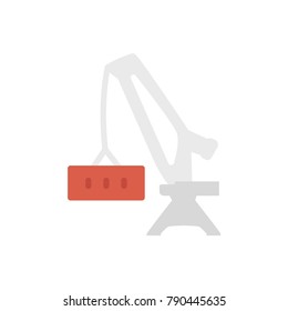 Harbror crane container flat icon