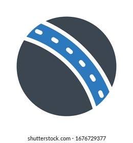 hard ball vector glyph color icon 