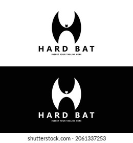 Hard bat logo concept. Bat wings shaped like a letter h. Brand identity for corporations, companies, businesses, teams, or organizations.