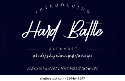 Hard Battle Hand drawn mono line font lowercase and uppercase. Calligraphy decorative ABC alphabet isolated. Hand lettering and custom typography for your designs, logo, poster, card. Vector typeface.