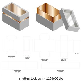 Hard Board Paper Rigid Box 3d Mockup With Dieline