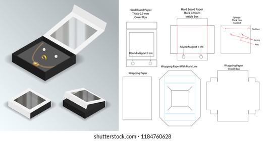 Hard Board Paper Rigid Box 3d Mockup With Dieline