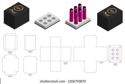 hard board paper rigid box 3d mockup with dieline