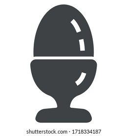 Hard boiled egg black icon on white background