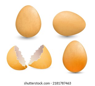 hard boiled egg chicken or yellow fresh raw eggs