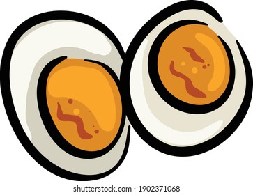 Hard boiled egg halves  vector illustrations stock illustration , isolated on white background