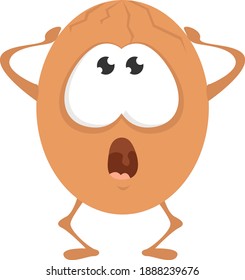 Hard boiled egg ,illustration,vector on white background