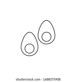 Hard boiled egg opened in half on white background