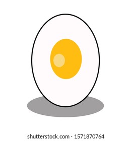 Hard Boiled Sliced Broken egg flat style