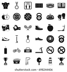 Hard boxing icons set. Simple style of 36 hard boxing vector icons for web isolated on white background