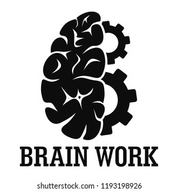 Hard brain work logo. Simple illustration of hard brain work vector logo for web design isolated on white background