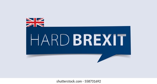 Hard Brexit banner isolated on light blue background. Banner design template. Vector illustration.
