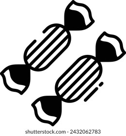 hard candies sugar glyph and line vector illustration