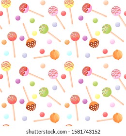 Hard candy colorful isolated illustration seamless pattern, cartoon style sweet candy vector design.