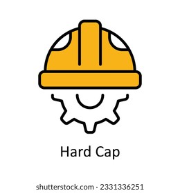 Hard Cap Filled Outline Icon Design illustration. Home Repair And Maintenance Symbol on White background EPS 10 File